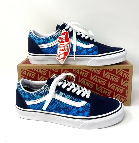 vans old skool blur board black & blue skate shoes