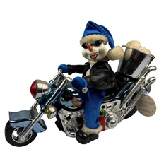 Vintage 70s Dan Dee Collector Choice Animated Snowman Snow Machine in Motorcycle