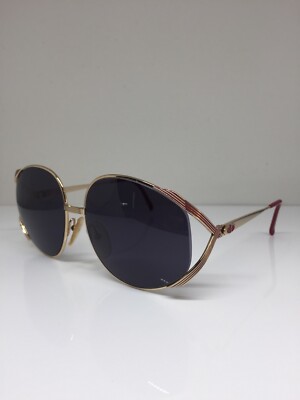 New Vintage Christian Dior CD 2387 Sunglasses C. 43 Gold w/ Grey