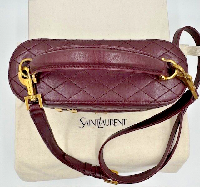 Yves Saint Laurent Rouge Cabernet Gaby Vanity Bag in pelle di agnello