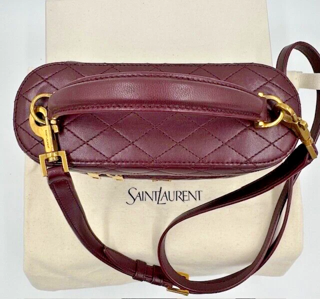 SAINT LAURENT (YSL) Yves Saint Laurent Rouge Cabernet Gaby Vanity Bag in pelle di agnello