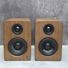 Kanto YU2 Walnut Paired Powered Desktop Speakers With Stands And Cables