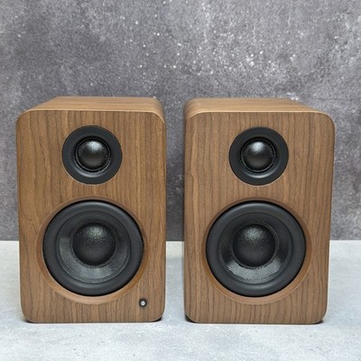 Kanto YU2 Walnut Paired Powered Desktop Speakers With Stands And Cables