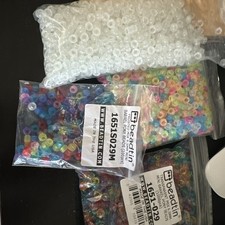 Mixed Mini Pony Bead Lot Transparent Glow Matte Plastic Beads Craft Jewelry