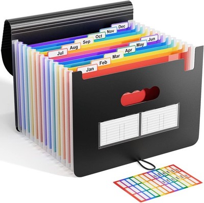 Aktenordner A4 12 Fächer Wasserdicht PP Material Regenbogen Farbe