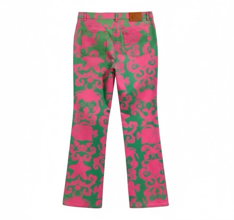 Pantalones Florales Tropicales Lily Pulitzer De Colección Bootcut Verde Rosa Talla 6 Raros Preppy Foto 3 de 4
