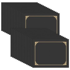 30 Pcs Certificate Holders, Black Diploma Folders Document Covers with Gold F...
