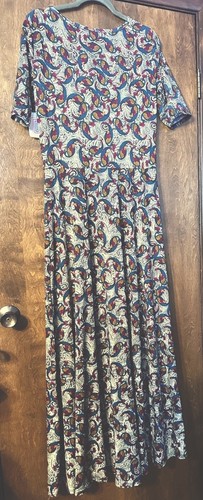 Maxi abito lungo LuLaRoe Ana taglia XL stampa boho pavone nuovo con etichetta - Foto 8 di 10
