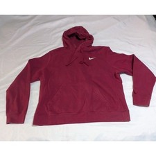 Nike Hoodie Kids Large Maroon Good Embroidered Swoosh Pullover Fleece Pocket