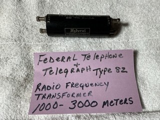 FEDERAL antique 1920's BATTERY TUBE RADIO vintage RF Frequency TRANSFORMER #82