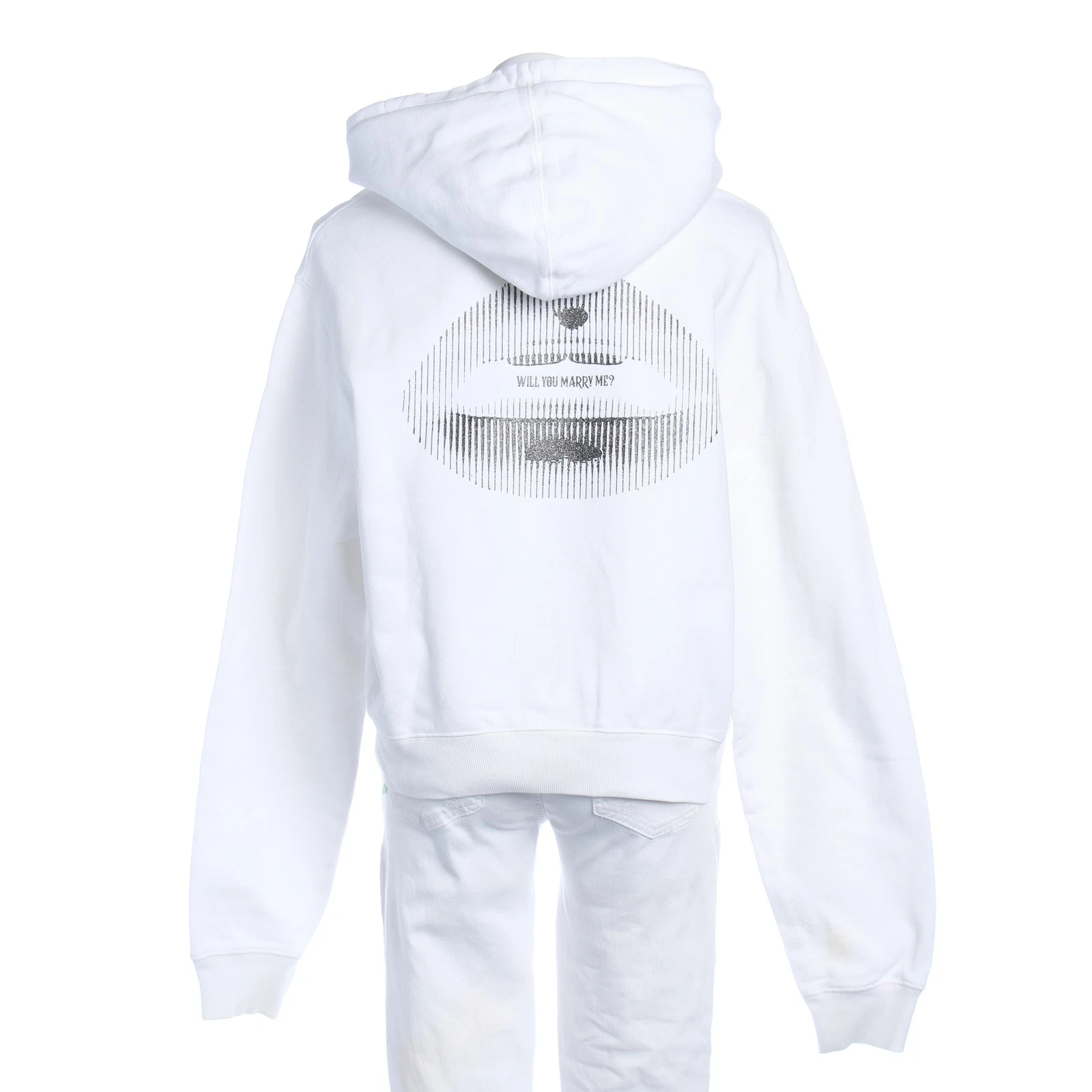 Felpa con cappuccio Off White bianca M