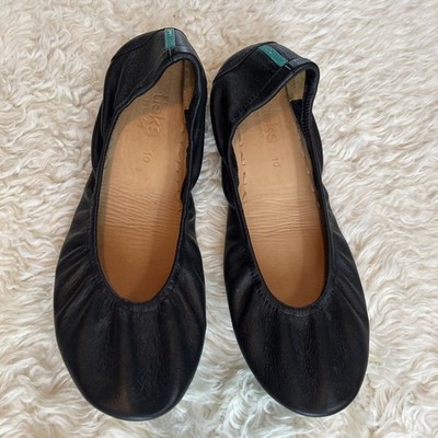 Tieks By Gavrieli Matte Black Leather with Blue Sole Flats Ballet