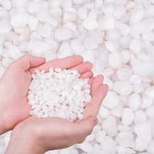 3.0 LB White Polished Pebbles 3/8", Natural Decorative Smooth River Rocks, Gr...