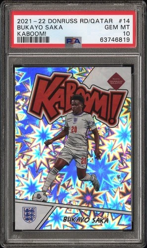 2021-22 Panini Donruss Road To Qatar #14 Bukayo Saka Kaboom! PSA 10 Gem Mint SSP