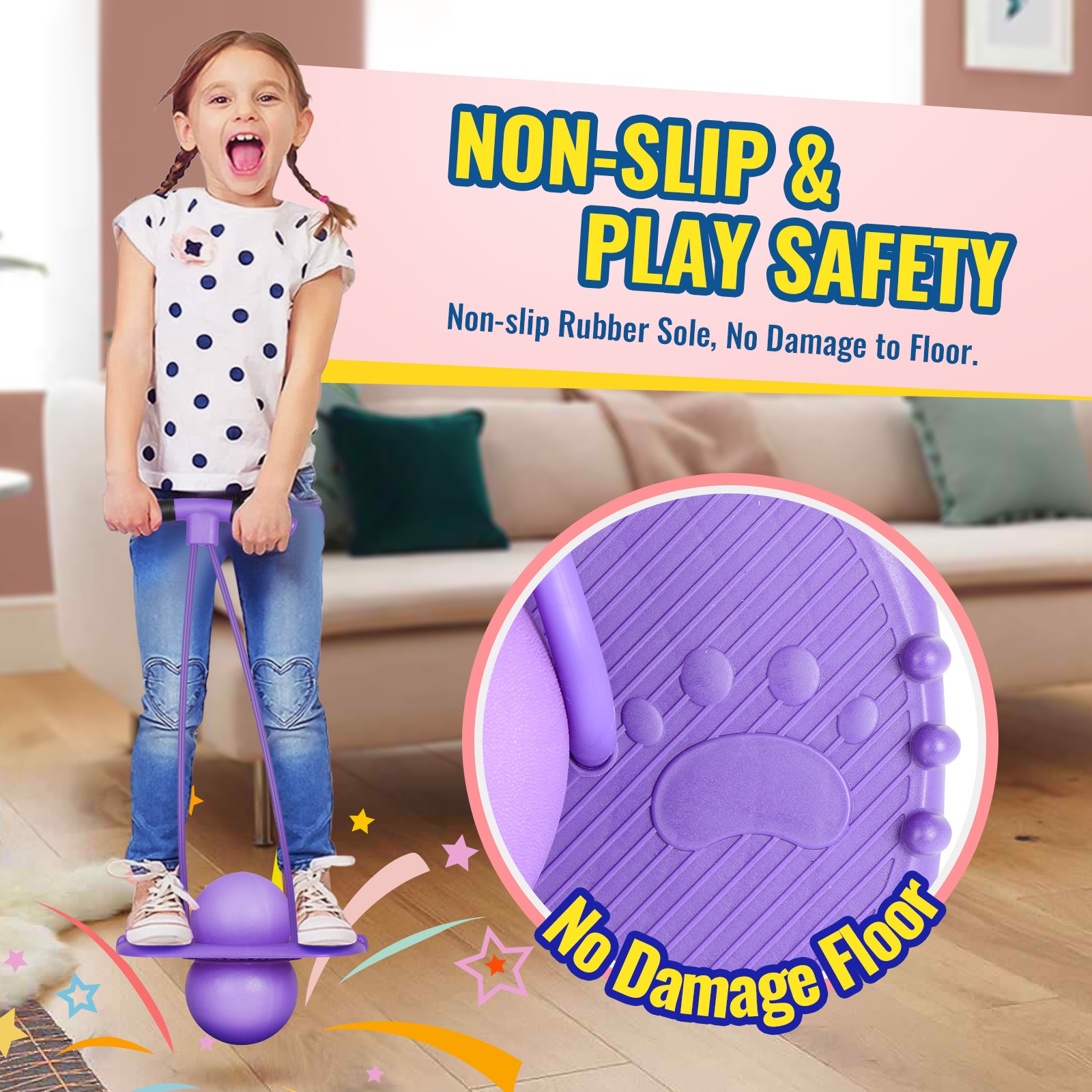 Kids Pogo Ball - Bounce & Play Hopper Ball for Age 5+,Sturdy Pogo Stick for Kids