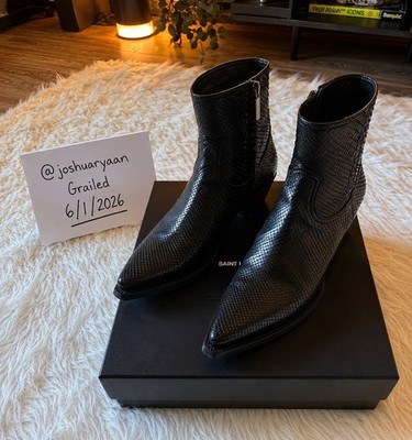 SAINT LAURENT PARIS PYTHON LUKAS 40 ZIP BOOTS