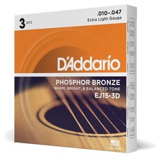 Acoustic Guitar Strings Pack of 3 - DAddario ...