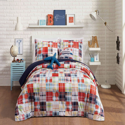 Urban Playground Kids Boys Cotton Comforter Set Includes 2 Pillows Full/Queen