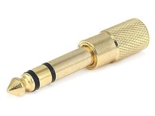 Monoprice Metal 1/4in 6.35mm TRS Stereo Plug to 1 Count Pack of 1 , Gold