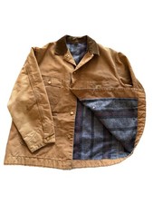 Vintage 80s Carhartt Duck Canvas Union Made Blanket-Lined Chore Coat Mens 48 US