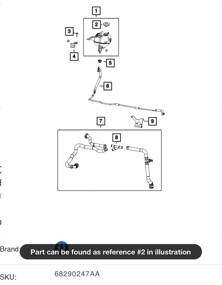 19-25 Chrysler Dodge Jeep Ram Coolant Recovery Bottle Cap Mopar New OEM - Image 3 of 3