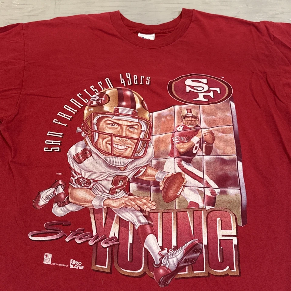 Camisa Caricatura Steve Young Jugador Profesional NFL San Francisco 49ers Años 90 De Colección 2XL Foto 2 de 4