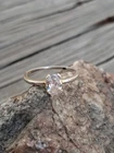 Vtg 925 Cz Ring Size 6 Gold Wash Sterling Silver Dainty Ring