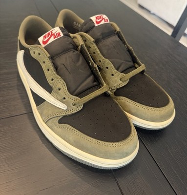 Nike Air Jordan 1 Low SAMPLE   OG SP Travis Scott Black Olive DM7866-200 Suede