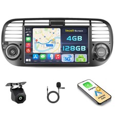 Hikity 4+128g Android 15 Autoradio per Fiat 500 2007-2014 con Wireless - Miniatura 1