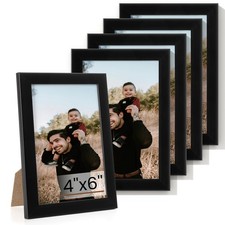 4x6 Picture Frame Set of 5,Black 4x6 Photo Frames Display 4"x6" Pictures,Pict...