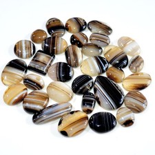 31Pcs 485Ct Natural Banded Agate Loose Cabochon Gemstone Lot 29x20 14x11mm 3302