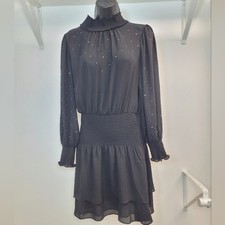 NWT WHBM Long Sleeve Heatset Blouson Mini Dress sz SP 570316198