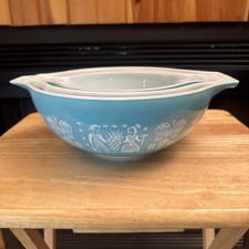 Bol mélangeur PYREX Turquoise "Amish Butterprint" Cendrillon - Lot de 3-444 443 442