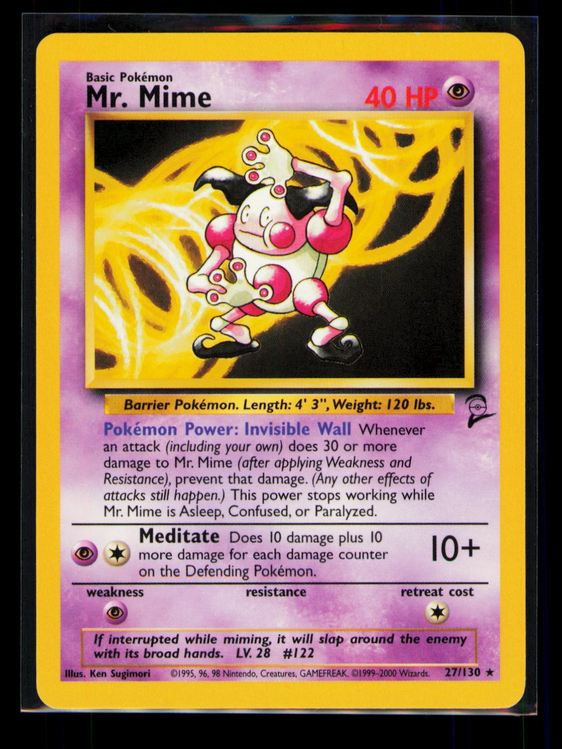 Pokemon Base Set 2 Mr. Mime 27/130 Rare NM