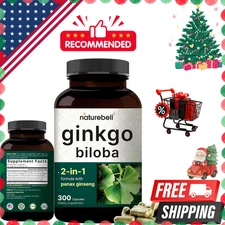 NatureBell Ginkgo Biloba 6,000mg with Panax Ginseng 500mg Per Serving