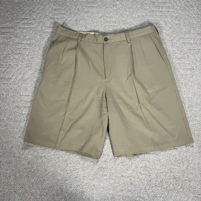 Tommy Bahama Sandpoint Khaki Pleated Silk Blend Shorts Men s 36 Casual Resort