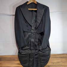 Vtg Tailored at Fashion Park Black Formal Tailcoat Evening Jacket Tuxedo 36 50s