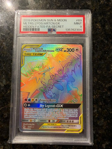 Moltres & Zapdos & Articuno GX (Secret) 69/68 Hidden Fates Holo 2019 Sun & Moon