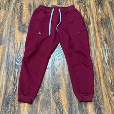 Fabletics Size S Jogger Pants Womens Burgundy Scrub Pockets Nursing GJ2253977