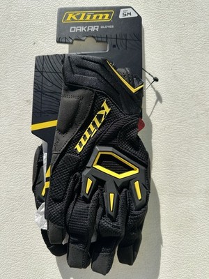 Klim Dakar Gloves Men s Small BLK/Ylw Brand New with Tags 3167-003-120-000