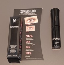 it Superhero Volumizing Elastic Stretch Mascara Super Black Travel Size NIB 5 mL