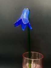 Hand Blown Art Glass Flower 19  Stem Murano S...