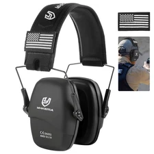 Tactical Shooting Ear Protection Earmuffs, NRR 26dB Passive Noise Reduction E...