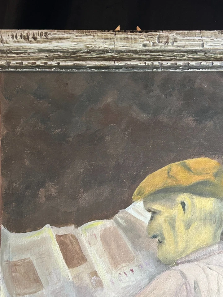 Ecole Naïve XXè - JR Bruliard - Huile sur toile - Scène de vie - 1984 - Photo 4/4