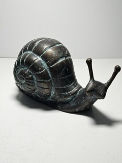 Vintage Used Bronze Snail Sculpture Figurine 7.5"×3.3"×3" Heavy 2.10lb