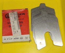 Precision Brand 42345 Stainless Shim, 7/8" Slot, 3"x3", .025 Gauge (Pack of 10)