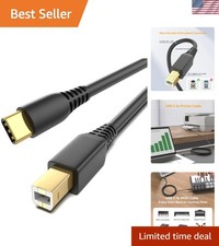USB-B to USB-C Printer Cable 3FT, Gold-Plated USB Type C to Type B Cord for M...