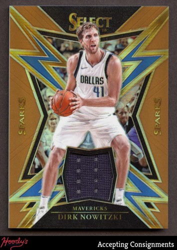 2017-18 Select Sparks Prizms Copper Dirk Nowitzki GAME USED JERSEY 36/49
