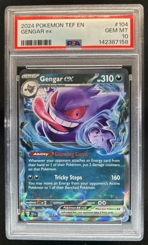 2024 Pokemon Temporal Forces Gengar ex #104/162 PSA 10 GEM MINT