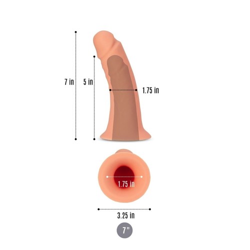 Silicone Realistic 7" Male Hollow Strap-on Harness Dildo Penis Cock Extension - Picture 3 of 12
